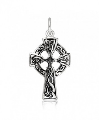 WithLoveSilver Solid Sterling Silver 925 Celtic Iona Ancient Cross in Scotland Pendant - CI11DLBMD7P