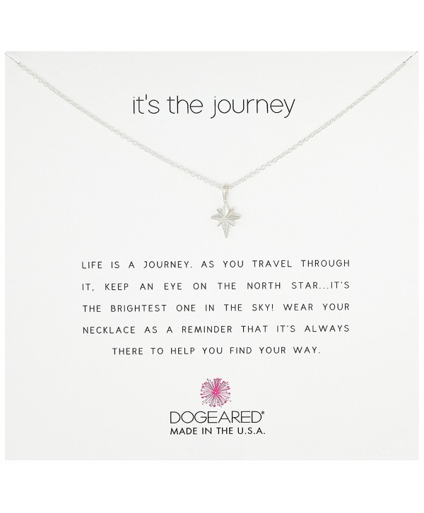 Dogeared It's The Journey- North Star Chain Necklace- 16"+2" Extender - Silver - C411JH66HST