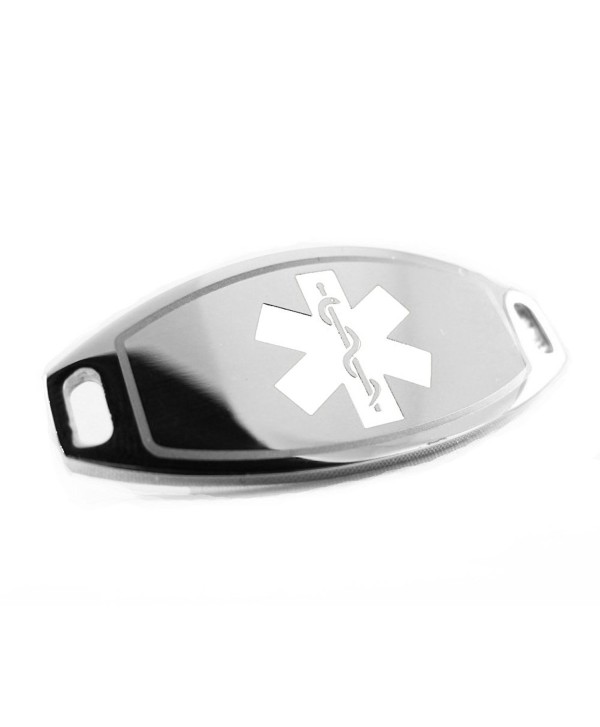 MyIDDr - Pre-Engraved & Customized Steel On Blood Thinners Medical ID- Attachable to Bracelet- White - CV116KGJSWB