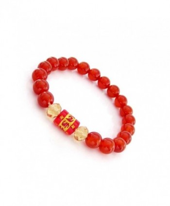 8mm Red Agate Beads Tibetan Buddhist Prayer Meditation Wrist Mala Bracelet - CW1190YVYN1