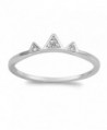 CHOOSE YOUR COLOR Sterling Silver Small Tiara Crown Ring - White Simulated Cubic Zirconia - C912O20CYQJ