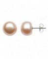 Sterling Silver Pink Cultured Freshwater Pearl Stud Earrings - CK11C6XWS29