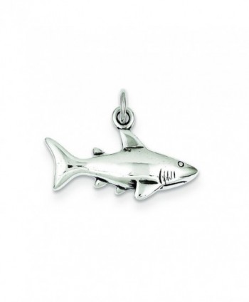 Sterling Silver Antique Shark Charm - C7115732IC5