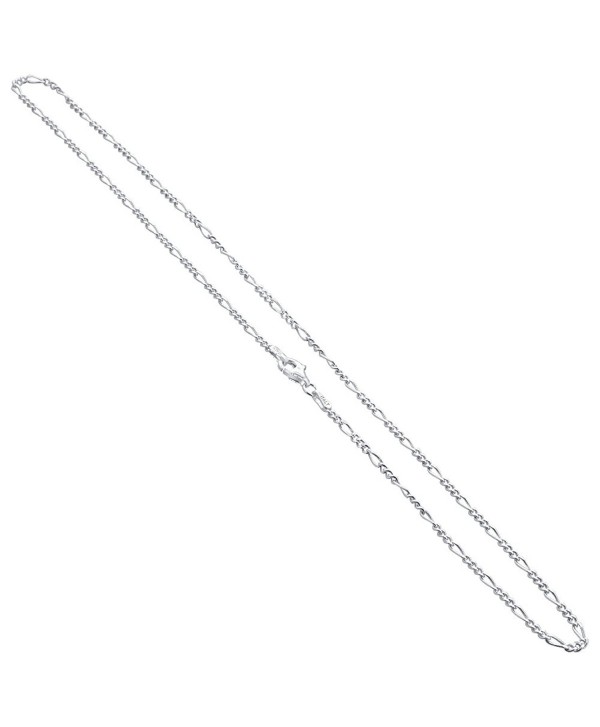 Gem Avenue Italian 925 Sterling Silver 2mm Figaro Link Chain Necklace (16" - 30" Available) - CP111FTI9Q9