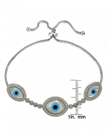 Sterling Silver Zirconia Adjustable Bracelet in Women's Link Bracelets