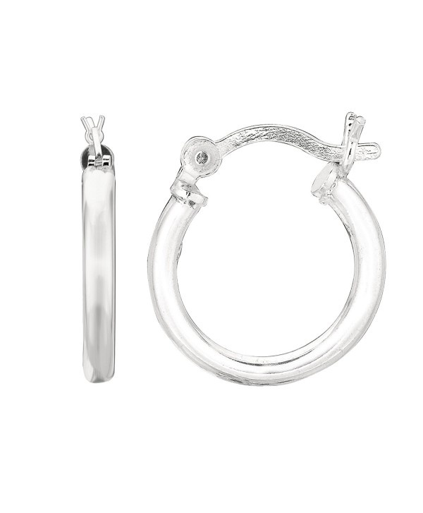 Sterling Silver Tubular Shiny Hoops Hoop Earrings - C417AZ6WMCX