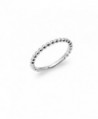 Sterling Silver Beaded Stackable Ring - Polished Fine Wedding Band Sizes 5 to 13 - CL129FOUXO1