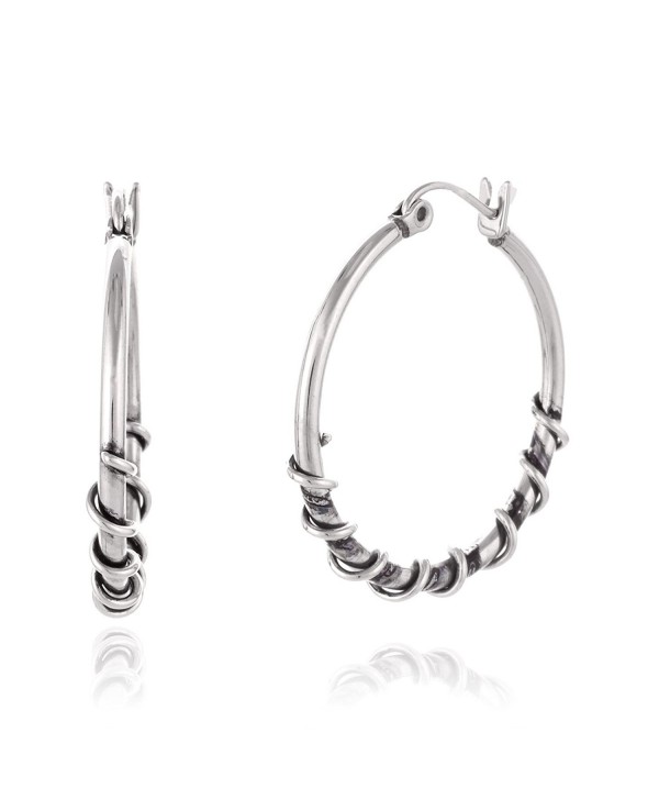 Hoop Unique Earrings Spiral Twist Design For Women in Gift Box (Gold Tone/Silver Tone) - CU124RWPZ2L