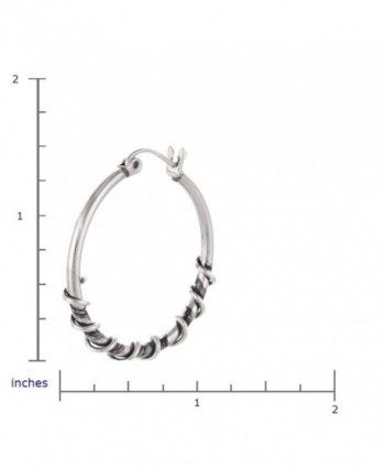 Spiral Design Unique Earrings Silver in Women's Hoop Earrings