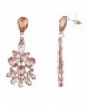 Lux Accessories Women's Chandelier Special Occasion Floral Flower Statement Earrings - Rose Gold - CF12NV666QF