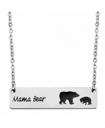 Sweet Family Mama Bear Necklace Mama-baby Necklace Mother's Day Gift Wife Gift Jewelry - sliver two bears - C3182K9MI7D