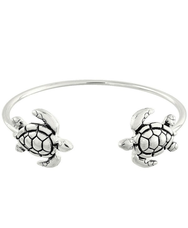 Liavy's Sea Turtle Fashionable Cuff Bracelet - Rhodium Plated - Unique Gift and Souvenir - CH12GUC0OAX