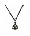 Metal Celtic Trinity Knot Triquetra Pendant on Adjustable Black Rope Cord Necklace W - CI1872YK3KY