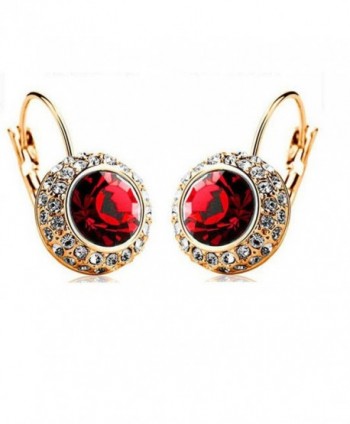 Sale At Cut-throat Prices Cheap Round Crystal Dangle Earring For Woman Gold PE001 - Gold red - CE1829AZZQQ
