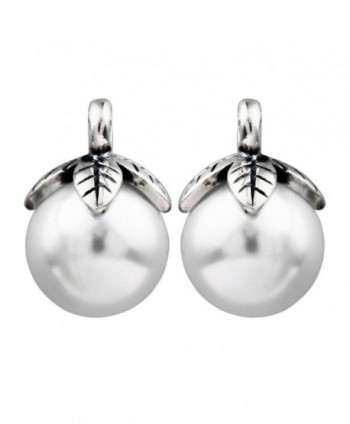 Women Fashion Drop & Dangle Earrings Girl Sterling Silver 925 Simulated Pearl White Garden Odyssey - CV17Y0TXR0S