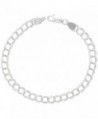 Sterling Silver Double Link Charm Bracelet Anklet Necklace 5.3 mm light Nickel Free Italy- 7-16 inch - CO11OG4UUXP