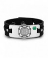 Sri Yantra Chakra Magical Energy Amulet Green Quartz Gemstone Adjustable Leather Bracelet - C117YCHARK8