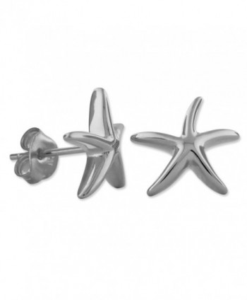 Sterling Silver Starfish Stud Earrings - CW11ND0AISJ