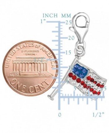 Sterling Silver Crystal American Charm