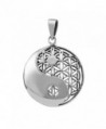 WithLoveSilver Sterling Silver 925 Charm Celtic Round Yin Yang Cut Out Flower of Life Pendant - CM11WUPMJ3B