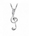 Sobly Jewelry Women's Alloy Love Music Note Fashion Pendant Chain Necklace- 18" - C812BH5JYG9