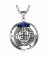 Sigil of Archangel Gabriel Magic Medallion Angel Amulet Blue Goldstone Pendant 18 inch Necklace - CL12IVGNTQX