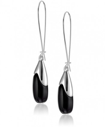 Robert Lee Morris Womens Black Bead Long Drop Earrings - Black - CV127S0C94V