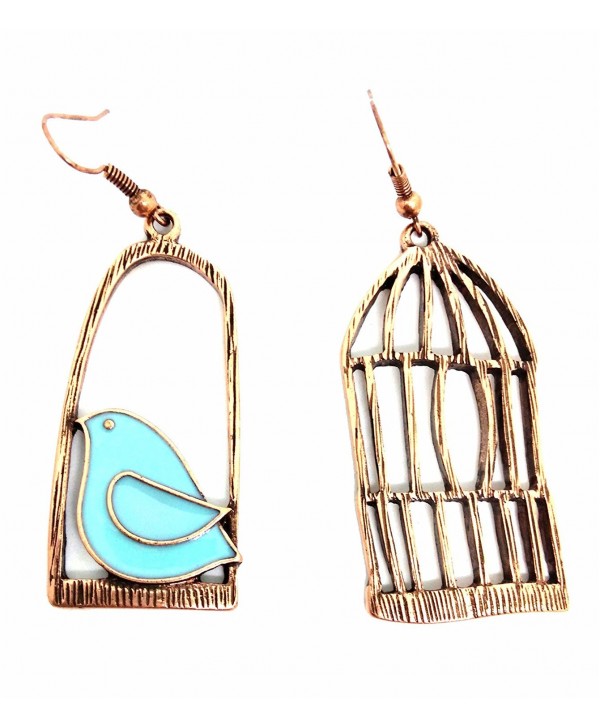 Retro Birds Birdcage Dissymmetry Gift Jewelry earrings - CT17YH7XMS2