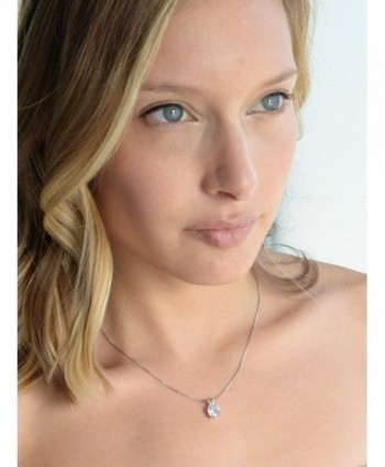 Mariell Platinum Round Cut Zirconia Necklace in Women's Pendants