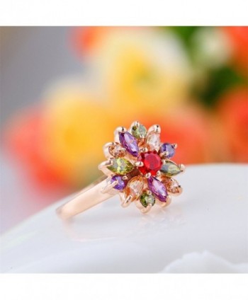 BAMOER Zirconia Snowflake Jewelry Multicolor in Women's Statement Rings