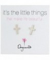 Dogeared "It's The Little Things" It's The Little Things Simple Cross Earring Studs - Silver - CK1100TJOHD