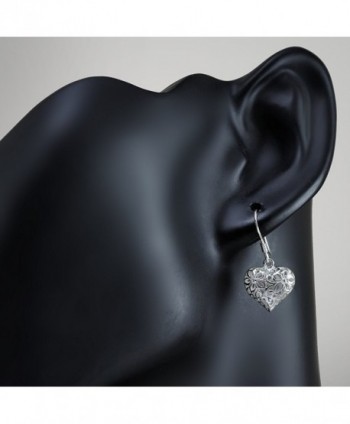 Sterling Silver Filigree Flower Earrings in Women's Drop & Dangle Earrings