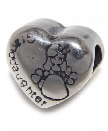 Stainless Steel "Granddaughter Heart" Charm Bead 036 for European Snake Chain Bracelets - CL17Y0EOICI