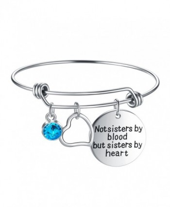 Yoomarket Friendship Birthstone Adjustable 03 Mar Aquamarine in Women's Bangle Bracelets