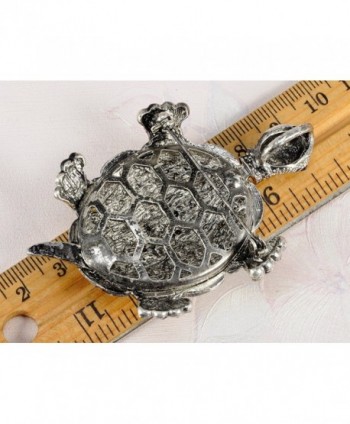 Alilang Silvery Iridescent Rhinestones Tortoise in Women's Brooches & Pins