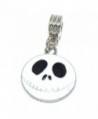 Pro Jewelry Dangling "White Jack Skeleton Face" Charm Bead Compatible with European Snake Chain Bracelets - CD17YO796UZ