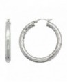 Stainless Steel Hoop Earrings 1 1/2 inch Bamboo Pattern 5mm Thick Tube Light Weight - C01169EA5WZ