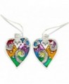 AnsonsImages Fancy Heart Colorful Multi Color Silver Tone Alloy Dangle Earrings - CS17YC3L57A