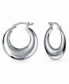 Bling Jewelry Sterling Silver Small Heavy Graduated Crescent Hoop Earrings - CE1298A5Q8T