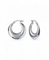 Bling Jewelry Sterling Graduated Crescent in Women's Hoop Earrings