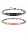 Couples Charm Bracelets Stainless Steel Chic Lovers Bangles Valentines Day Gift - CH1883WU3EL