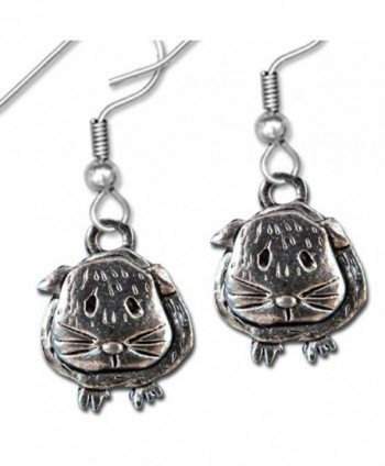 Pewter Guinea Pig Earrings by The Magic Zoo - A Delightful Guinea Pig Jewelry Gift - CV119EVTE2D
