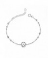 Jazlyn Women's Solid 925 Sterling Silver Heart Love Angel Link Chain Charm Bracelet-D01 Heart Ball - CR126RQPXEF