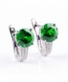 ANGG Emerald Earrings Sterling Jewelry in Women's Clip-Ons Earrings