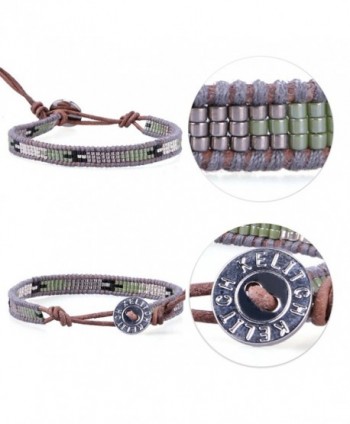 KELITCH Beaded Handmade Leather Bracelet in Women's Strand Bracelets