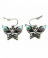 DianaL Boutique Silvertone Beautiful Enameled Butterfly Earrings with Flower Accent Gift Boxed - C811BDDYZ15