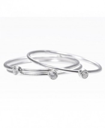Sterling Silver White Stacking Rings in Women's Stacking Rings