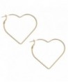 Hear Shape with Gold or Silver Rhodium Plated Hoop Statement Earrings - GOLD COLOR - CV1869EMORE