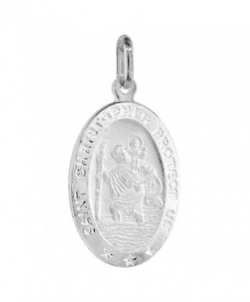 Sterling Silver Christopher Medal Necklace in Women's Pendants