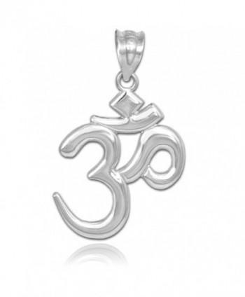 Solid 925 Sterling Silver Hindu Meditation Charm Yoga "Om" (Aum) Pendant - CL12EKKZZED